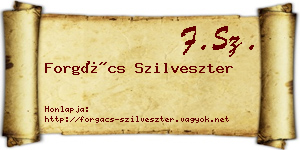 Forgács Szilveszter névjegykártya