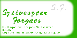 szilveszter forgacs business card